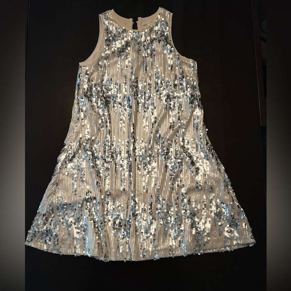 Gianni Bini Cream and Silver Sequin Dress